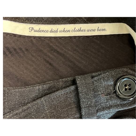 Anthropologie Cartonnier Cropped Plaid Pants Brown Gray Button Detail Women’s 4S - Picture 5 of 8
